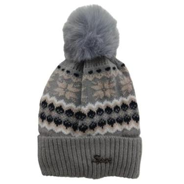 Imagem de Touca Gorro de Lã com Pompom Adulto Inverno Frio Tricô - DOTAD, Cinza