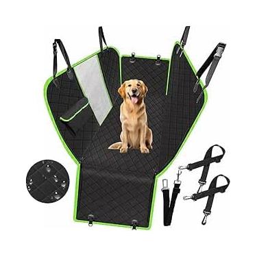 Imagem de Capa Protetora Carro Pet Impermeável, Antiderrapante, Resistente ao Desgaste, Grande Capacidade 4 em 1 capa de Banco Traseiro de Carro para Cachorros e gatos (Verde)