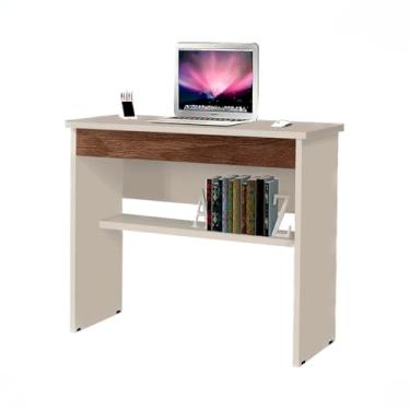 Imagem de Mesa Gamer Escrivaninha Mesinha Home Oficie 1 Gaveta(OffWhite/Canela)
