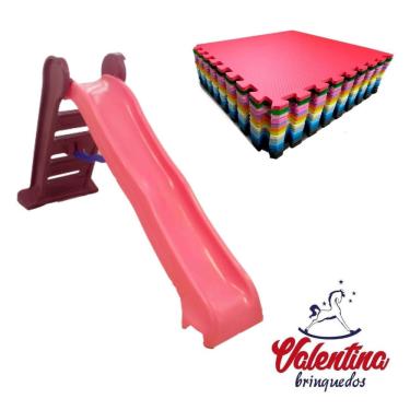 Imagem de Escorregador 4 degraus rosa - vem com 1 tatame brinde