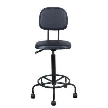 Imagem de Cadeira caixa alta L duplo base semi corano preto