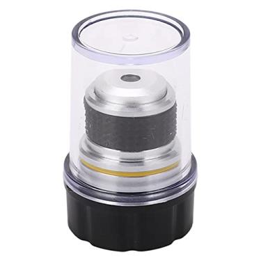 Imagem de Microscópio Biológico 10X Objetivo Lente Latão Liga de Alumínio Pequeno Acessório para Estudo Cristal Estrutura Organismos Vivos Aço Composição