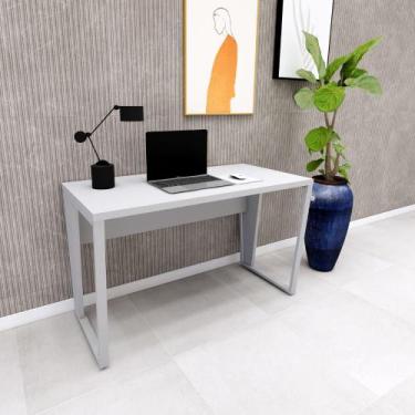 Imagem de Mesa Escrivaninha Industrial 120cm x 60cm Cinza Pé Metal F5 - F5 Offic