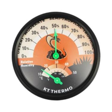 Imagem de Ｂｅｓｇａ Caixa de réptil Analógico Medidor de umidade do medidor de animais de estimação Hygrothermômetro pendurado para tanques de Incubadores de, Laranja