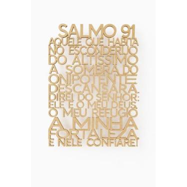 Imagem de Salmo 91 Painel Quadro em MDF CRU 20x27 Decoração Parede - Wood Shop