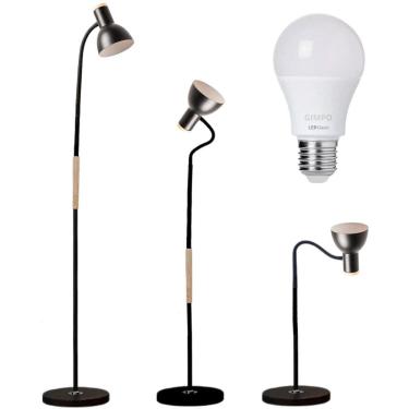 Imagem de Luminária Piso Chão Coluna 155Cm Flexível Metal Gimpo