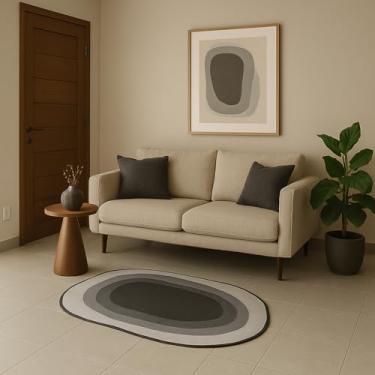 Imagem de Tapete Decorativo Orgânico Abstrato Irregular para Sala - Dark 80x120cm