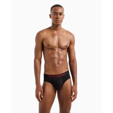 Imagem de Emporio Armani Coleção Saint Valentine masculina pacote com 2 cuecas pretas, Preto, XG