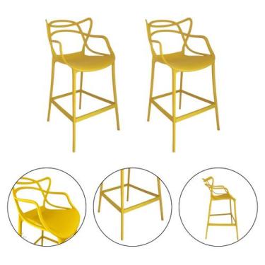 Imagem de Kit 2 Banquetas Allegra Comercial Leve Resistente Pronto Uso - Simple 