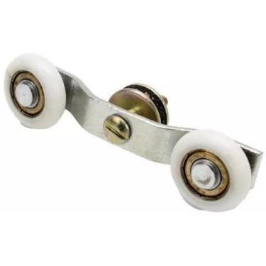 Imagem de Kit 2 Roldana Dupla Reforçada Porta Grande Vidro Temperado