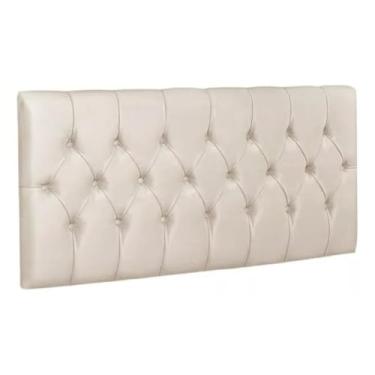 Imagem de Cabeceira de Cama Quarto Casal 140cm Capitonê Dormitório Suporte Fixação Na Parede(Suede Areia)