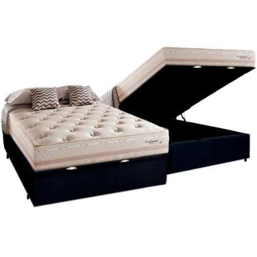 Imagem de Cama Box Baú Casal com Colchão Herval Scotland Molas Maxspring 138x188