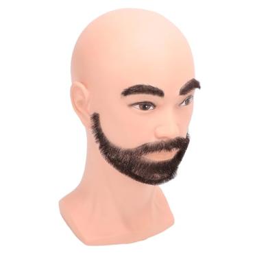Imagem de Cabeça de Manequim de Treinamento Masculino de, Modelo de Simulação para Prática de Corte de Barba, Material de Resina de PVC Com Design Ergonômico para Exibição