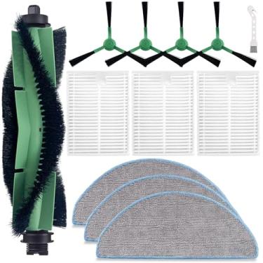 Imagem de Acessórios de peças de reposição compatíveis com iRobot Roomba Essential Series Y0140, Q0520, Q0120, Q011, Y0110, robô aspirador de pó, 1 escova de rolo, 3 filtros Hepa, 3 esfregões, 4 escovas