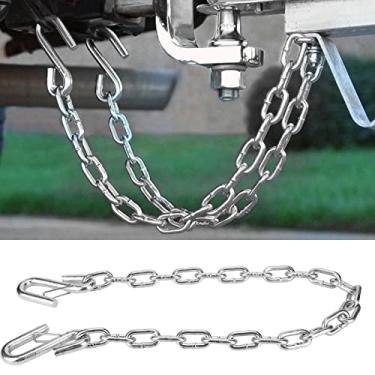Imagem de Cadeias de Segurança de Reboque, 3500 Libras de Reboque Cabos de Arame de Trailer Cadeia de Segurança Chain Chain Chain Com Gancho de Clipe de Mola Duplo para Trailer RV