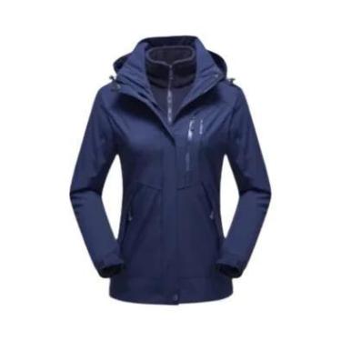 Imagem de Casaco Feminino 3 em 1 Impermeável e à Prova de Vento - Removível para