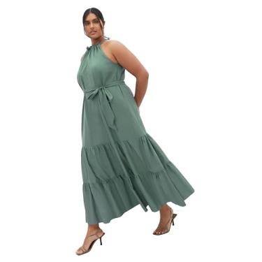 Imagem de City Chic Vestido longo feminino plus size - Kiana, Cáqui claro, 48