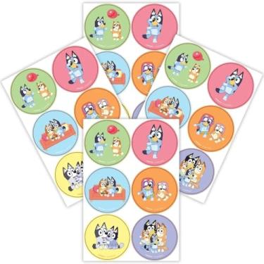 Imagem de Adesivos Bluey - 25,4 cm x 20,3 cm | Multicolorido | 24 peças.