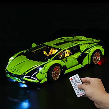 Imagem de BRIKSMAX Kit de iluminação LED para Technic Lamborghini Sián FKP 37 – Compatível com Lego 42115 modelo de blocos de construção - não inclui o conjunto Lego (versão de controle remoto)