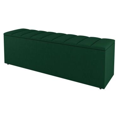 Imagem de Calçadeira Baú Queen Size Cora 160cm Suede Verde - Abmaza
