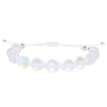 Imagem de KELITCH Pulseiras coloridas com contas de pedra da lua, pulseiras trançadas à mão, pulseiras de praia, joias, One Size, Contas de sementes, contas de sementes