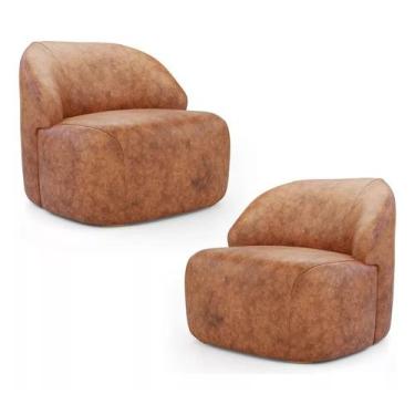 Imagem de Kit 2 Poltronas Organica Eloa Modena Ocre - Londrilar - LM DECOR