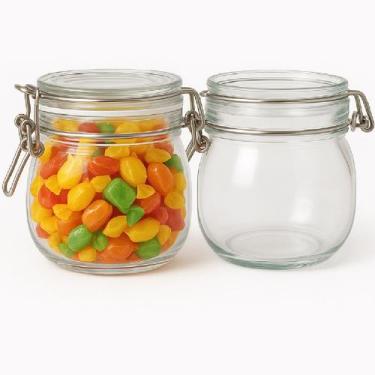 Imagem de Kit 2 Potes Hermético de Vidro com Trava de Metal 500ml - New Goods