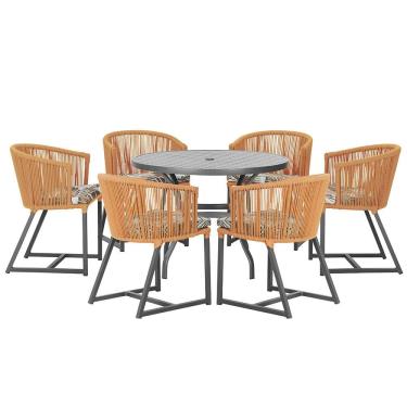 Imagem de Mesa com 6 Cadeiras de Jantar Roma 120cm e Noronha em Alumínio