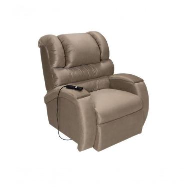 Imagem de Cadeira Poltrona Reclinável Imperial Motorizada Para Amamentação Suede Com Lift E Massageador Chocolate