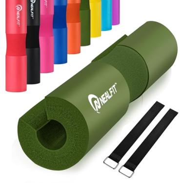 Imagem de NEALFIT Almofada de agachamento com barra para agachamentos — Almofada de barra de agachamento — Ótimo para levantamento de peso, pulmões e impulsos de quadril — Almofada de esponja de espuma —