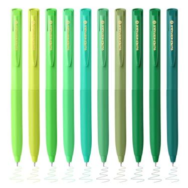 Imagem de Valtiner 10 canetas de gel de cores sortidas para diário, conjunto de canetas de ponta fina de 0,5 mm retrátil, secagem rápida, tinta colorida, material escolar de escritório para anotações (série