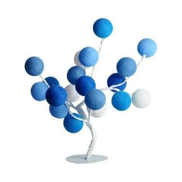 Imagem de Árvore de Luz Luminária de Mesa Abajur LED Bonsai Luz Decorativa com bolinhas Modelo Azul Praia