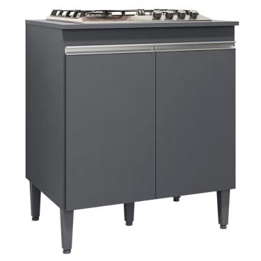 Imagem de Balcao Com Tampo Cooktop 79 Cm 2 Portas Andreia Cinza Reajl Cinza