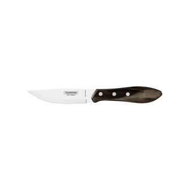 Imagem de Faca Para Churrasco Jumbo Com Lâmina Em Aço Inox E Cabo De Madeira Polywood Castanho 5"