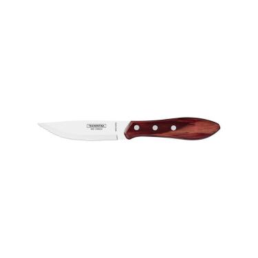 Imagem de Faca Para Churrasco Jumbo Com Lâmina Em Aço Inox E Cabo De Madeira Polywood Vermelho 5"