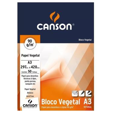 Imagem de Bloco A3 90g Vegetal 50 Folhas - Canson -