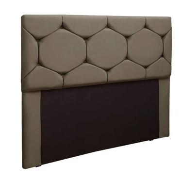 Imagem de Cabeceira Estofada Helena 1,40 Casal - Veludo Star Confort Castor
