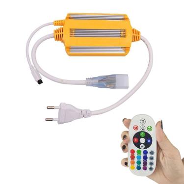 Imagem de Fonte Conector Rgb 100 Metros Controle Fita De Led Mangueira Decoraçao Iluminaçao Receptor Sinal