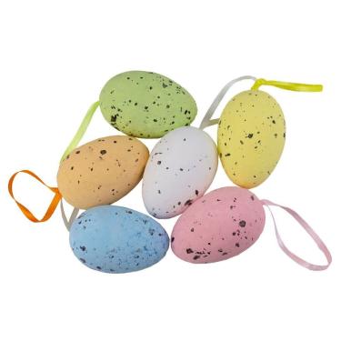 Imagem de Enfeite Decorativo Páscoa 12 Ovos Pendentes Coloridos