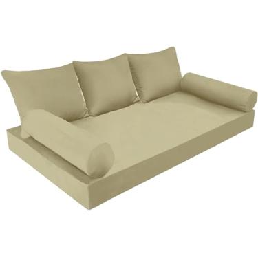 Imagem de Conjunto de capa de colchão de cama de balanço para varanda de tamanho duplo, à prova d'água, assento de sofá-cama ao ar livre e capa de almofada para tamanho solteiro com zíper longo - durável