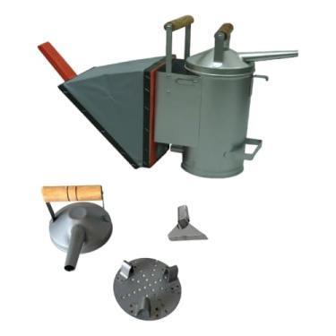 Imagem de Fumigador para Apicultura 6L, Corpo em Metal, Fole em Courvin e Pinus, Bico Direcionador de Fumaça, 45cm x 15cm