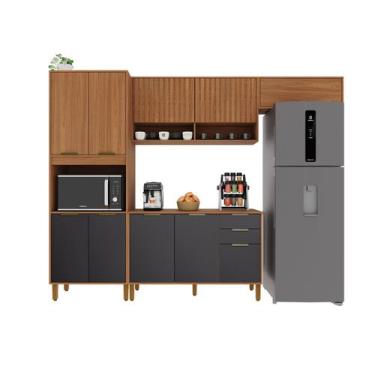 Imagem de Cozinha Modulada Toronto 2,70 Freijo/Chumbo - Indekes