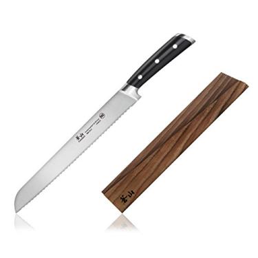 Imagem de Cangshan Ts Series 1020649 Aço Sueco 14C28N Forjado, Conjunto De Faca Pão 10,25 Polegadas E Bainha Madeira