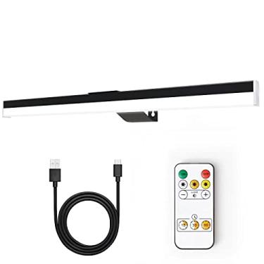 Imagem de MIOBLUE Luminária De Exposição Arte Recarregável 22" Com Controle Remoto, Totalmente Em Metal, 60 Leds, 3 Modos, Luz Destaque Temporizador Regulável Para Moldura Galeria