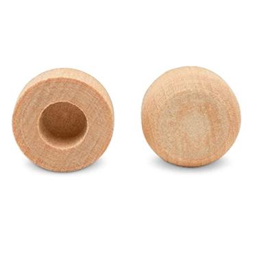 Imagem de Pinehurst Crafts Tampas De Eixo/Calotas Madeira, Perfeitas Para Carrinhos Brinquedo, Caminhões E Artesanato, Encaixam Em Cavilhas 3/8 Polegadas, Pacote Com 50, Calotas Lg