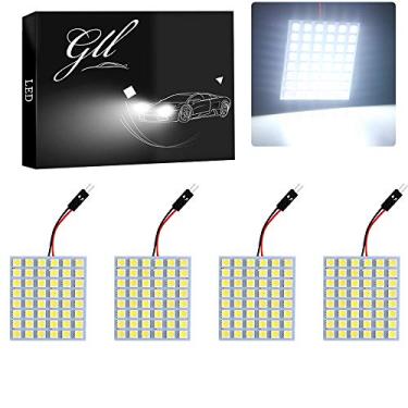 Imagem de GLL Painel De Led Super Branco 5050 48-Smd Com Economia Energia, Luz Cúpula Para Interior Carro, Placa Leitura, Teto, Lâmpada Fio + Adaptador Festão T10 Ba9S - 4 Peças