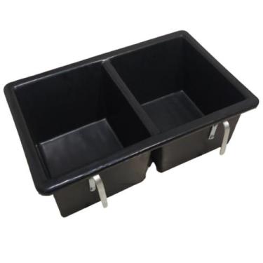 Imagem de Cocho 24 Litros Comedouro Duplo Abecel, Preto