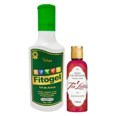 Imagem de Kit Gel Massageador Fitogel Dor no Corpo + Óleo Para Massagem Tia Leil
