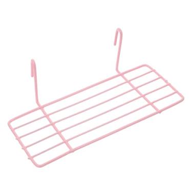 Imagem de Cabilock Cesta de armazenamento de arame de painel organizador prático de prateleira reta para exibição de fotos de parede para cozinhas, despensas, armários e escritórios, rosa