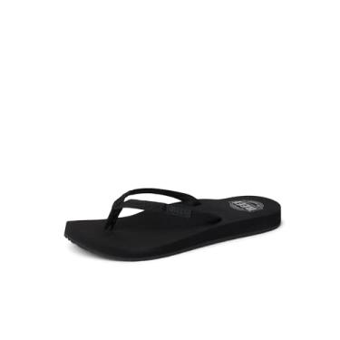 Imagem de Reef Chinelo feminino Ginger Beach, alça de tecido macio, Preto/preto, 35